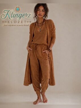 Women's Brown  Jogger Jumpsuit Set by Three birds nest